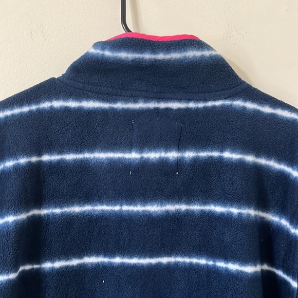 Simply Southern Navy White Pink Tie Dye Stripe Fleece Pullover Jacket Size XXL - Picture 9 of 9